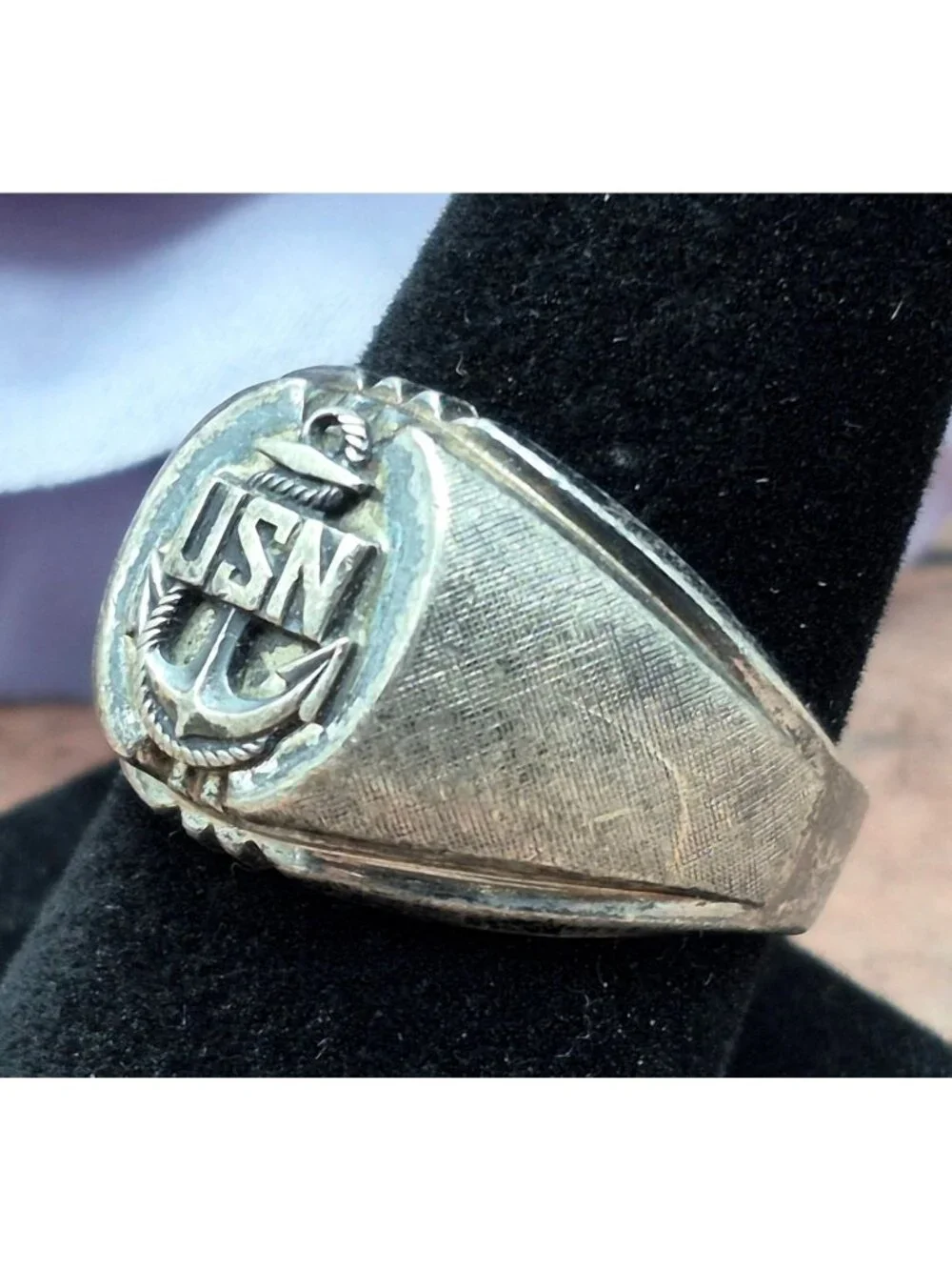 Vintage Dee Bee USN Navy Ring Sterling Silver 12.7g Size 10 Anchor Military